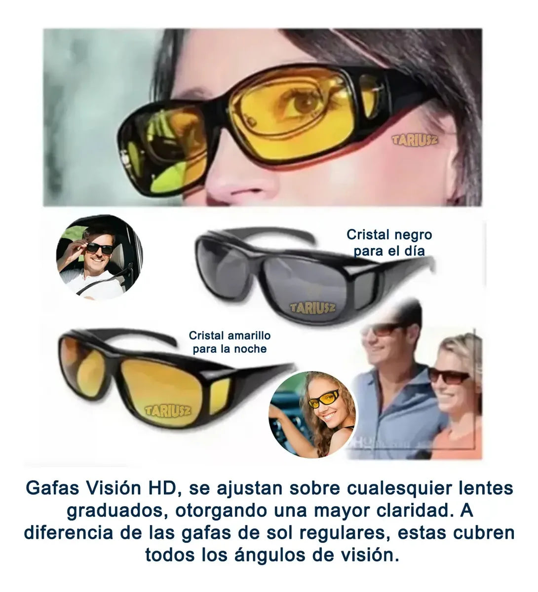 Gafas HD vision nocturna 2 en 1