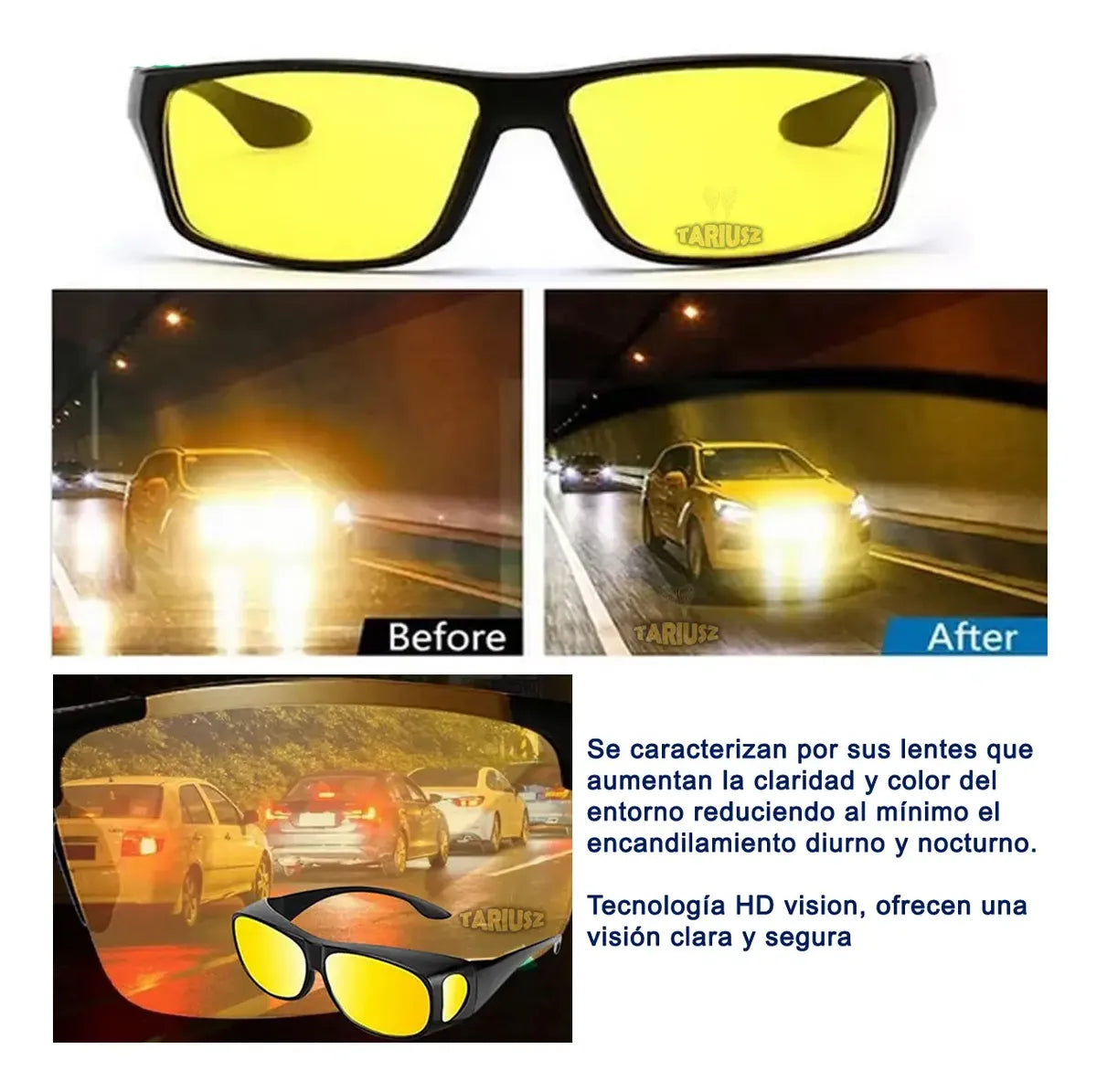 Gafas HD vision nocturna 2 en 1